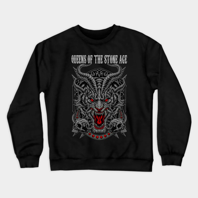 QUEENS OF THE STONE AGE BAND MERCHANDISE Crewneck Sweatshirt by Rons Frogss